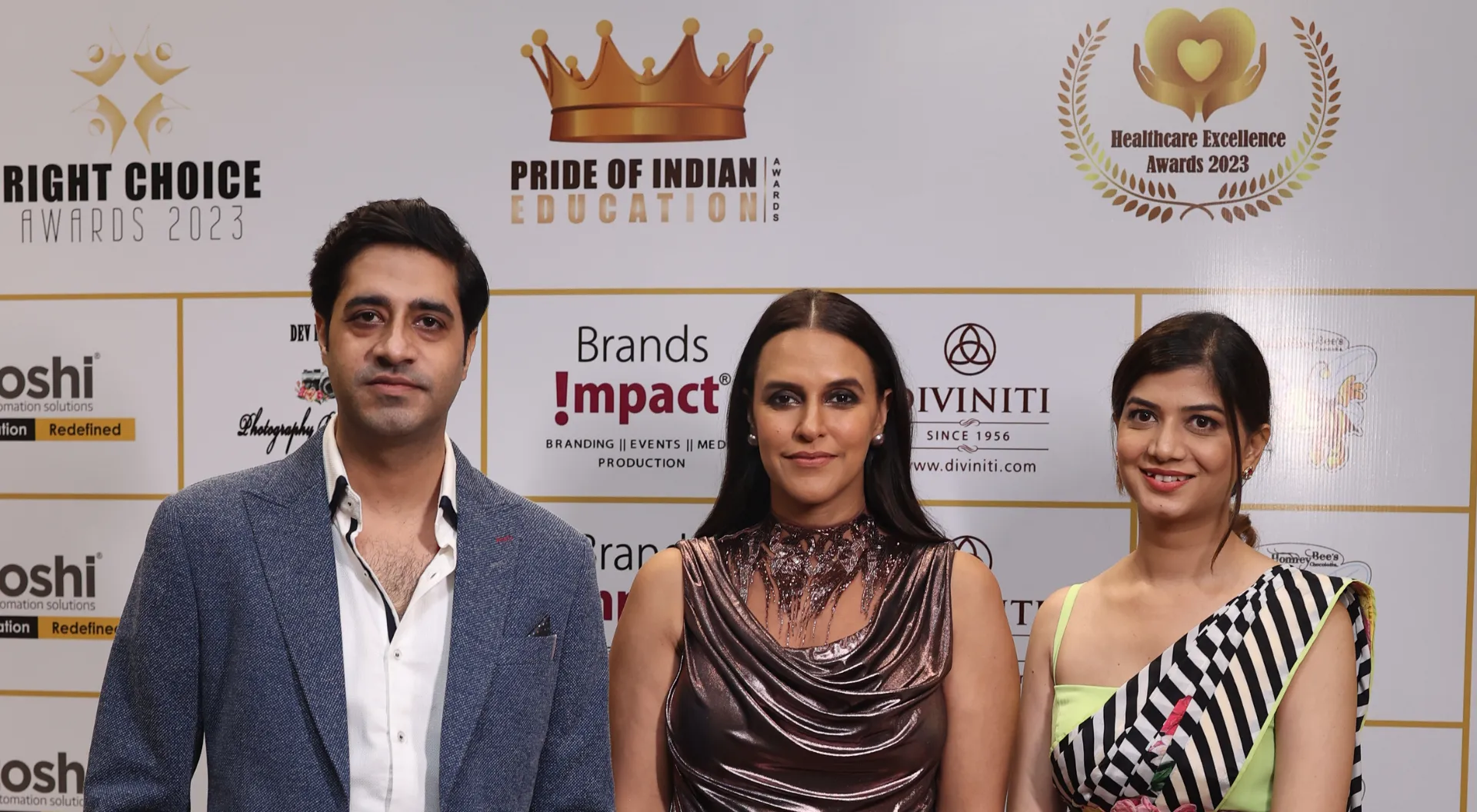 Neha Dhupia at Brands impact with Amol Monga and Ankita Singh